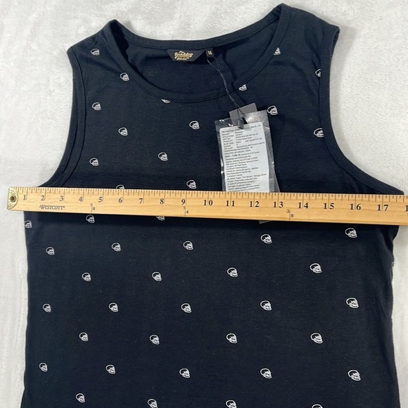 The Roadster Life Co‎ Skulls Womens M 100% Cotton Novelty Black Sleeveless Shirt - Picture 3 of 9